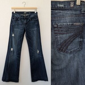 7FAMK Dojo Vintage Wide Leg Flare Low Rise Jeans Size 26